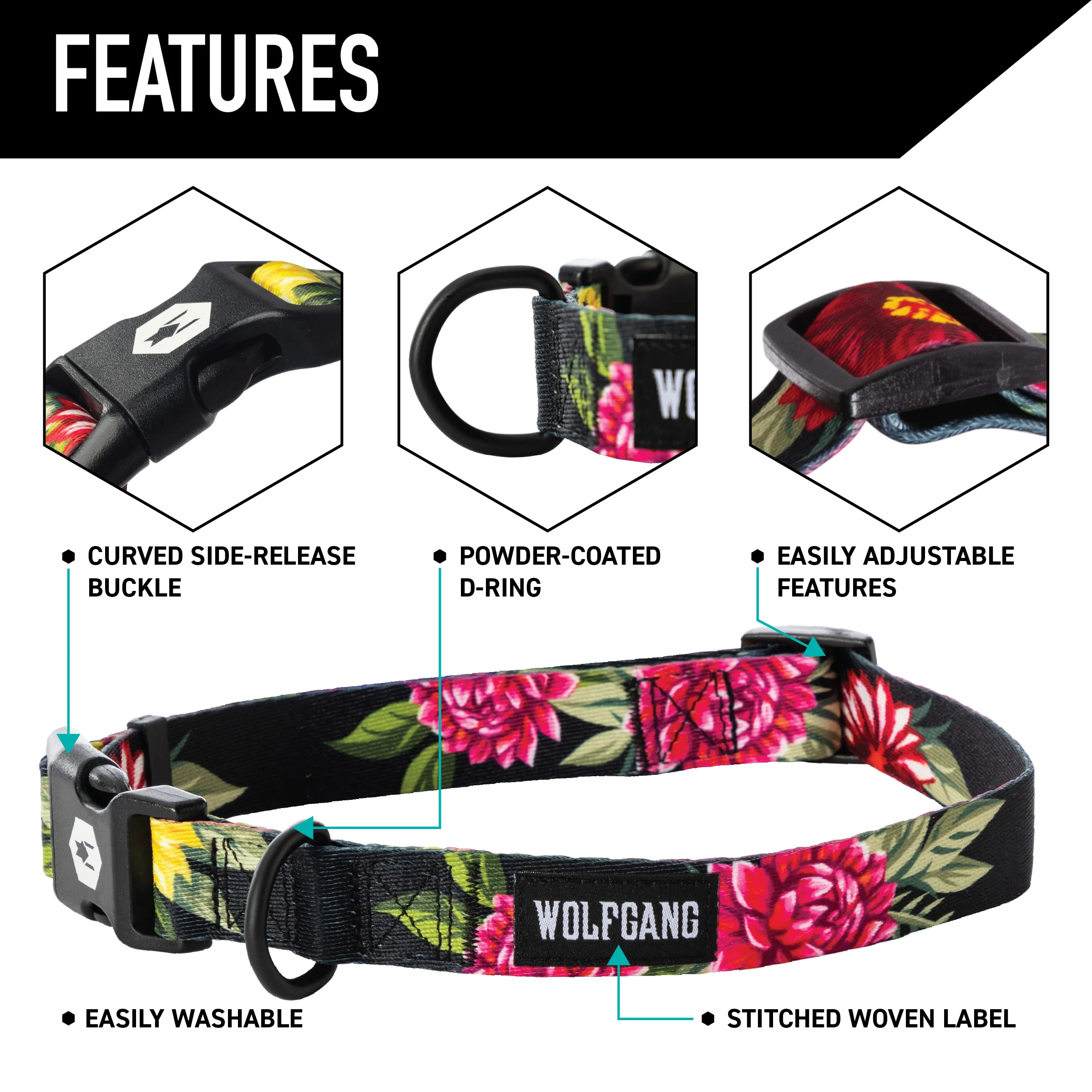 DarkFloral Dog Collar - Image 3