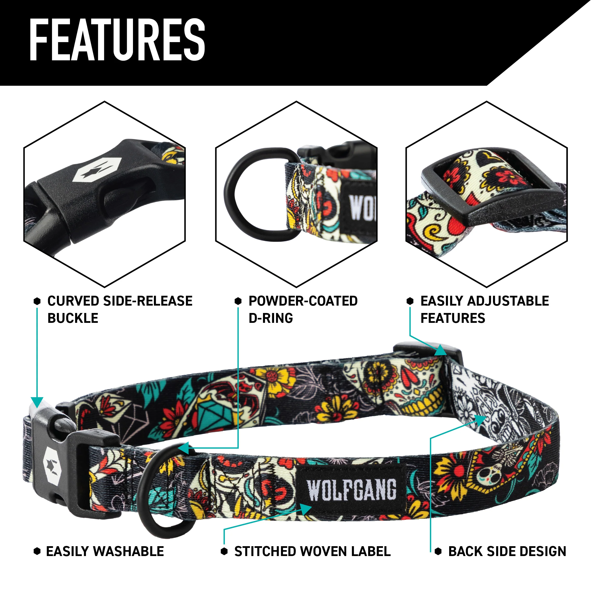 LosMuertos Wide Dog Collar - Image 3
