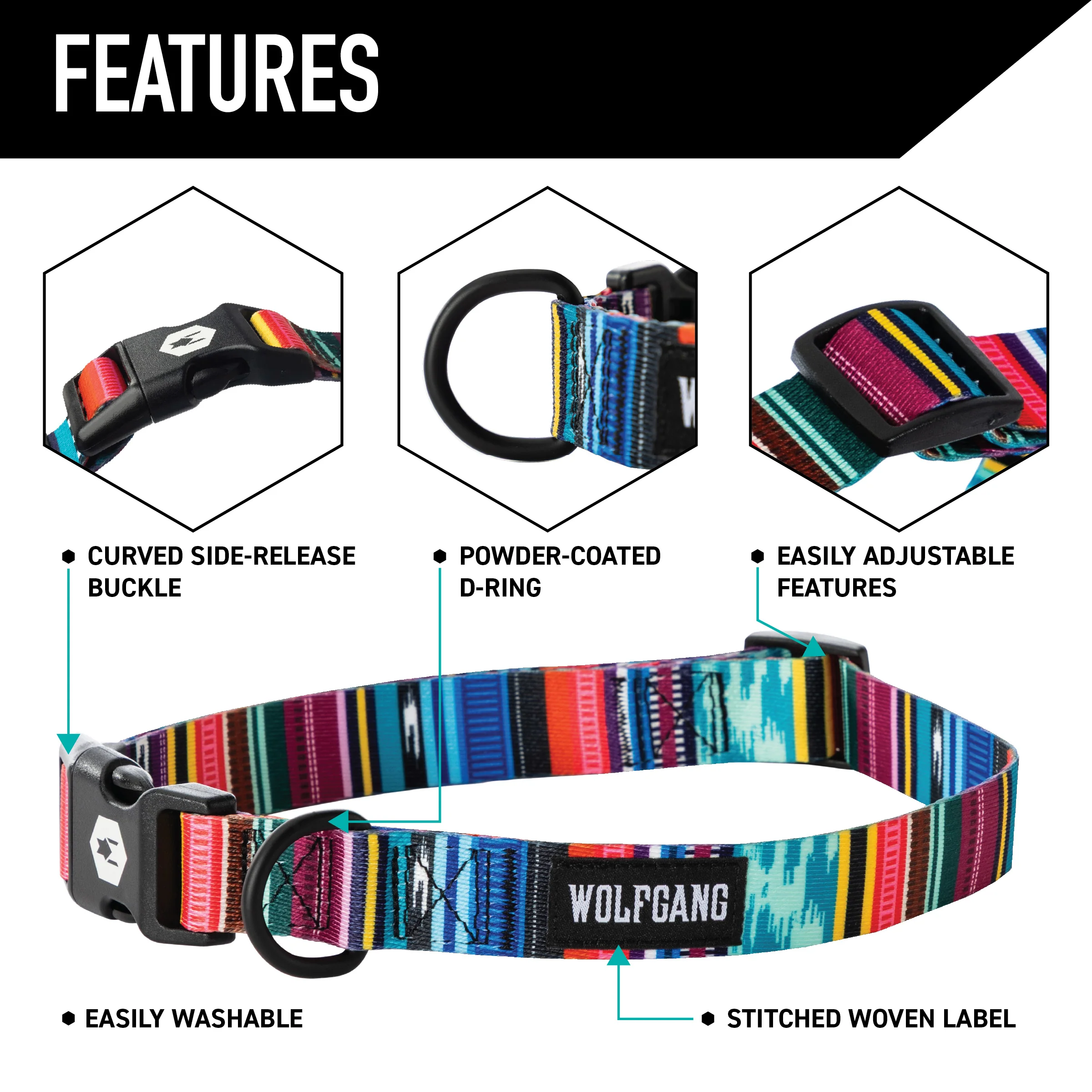 Quetzal Wide Dog Collar - Image 3