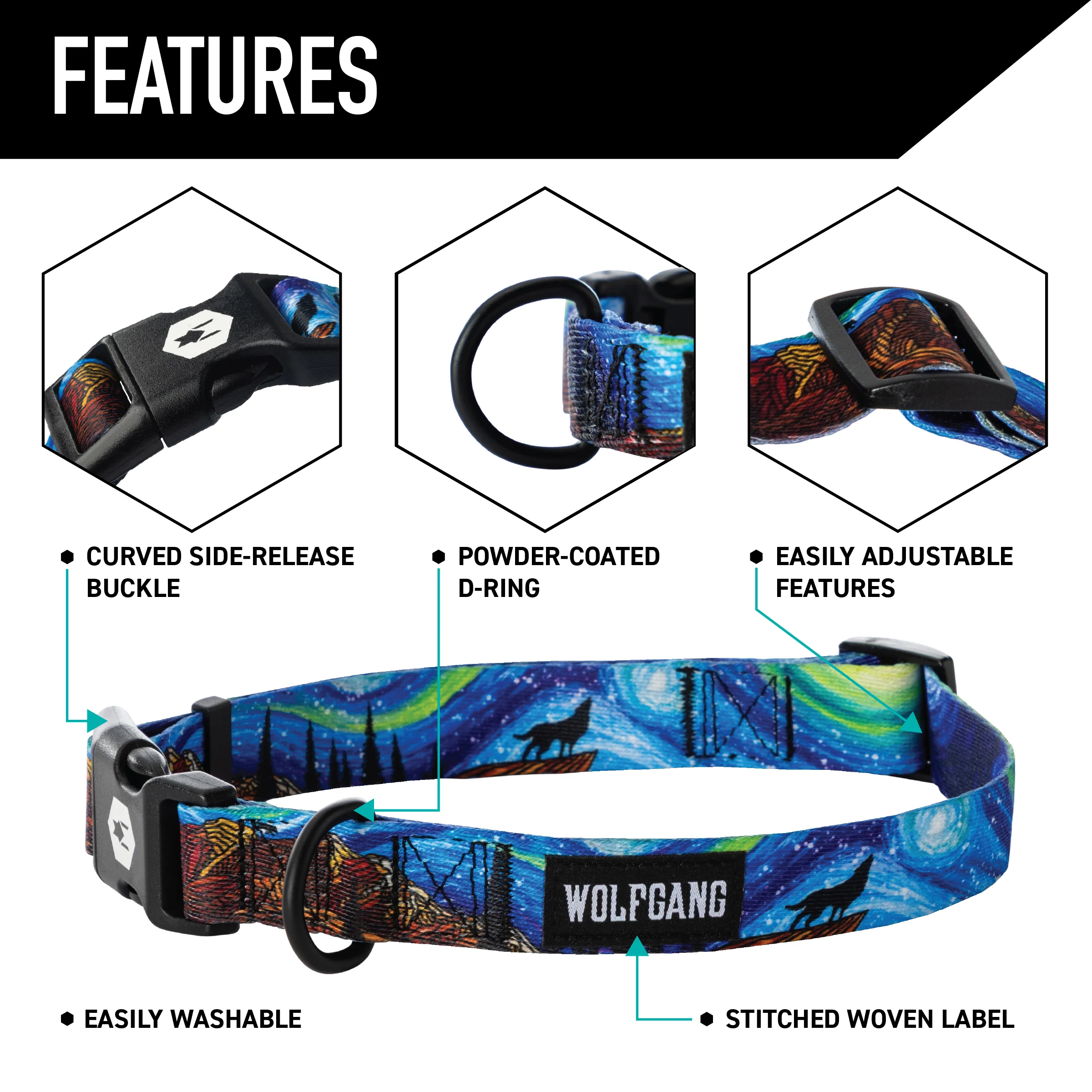 StarryWolf Wide Dog Collar - Image 3