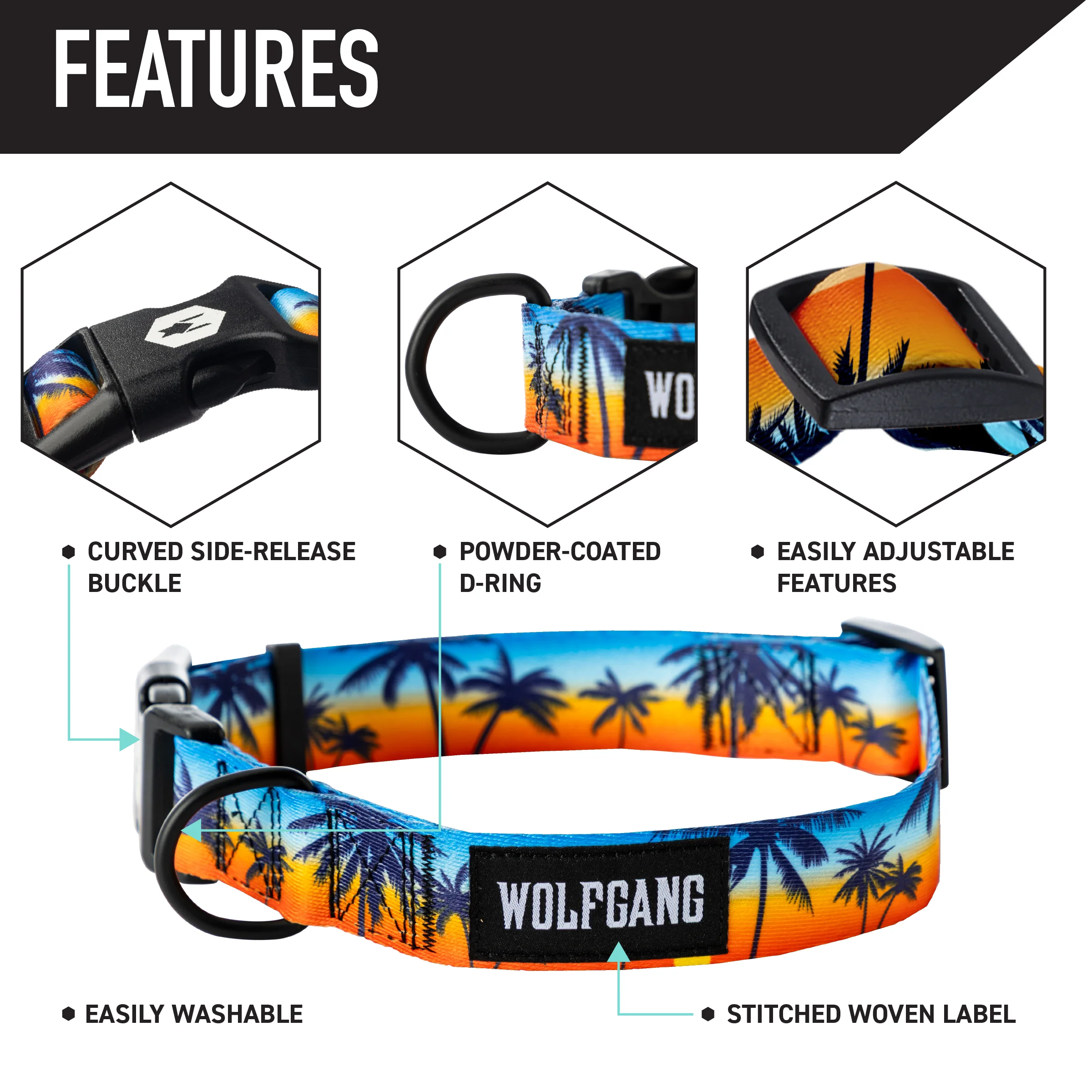 SunsetPalms Wide Dog Collar - Image 3